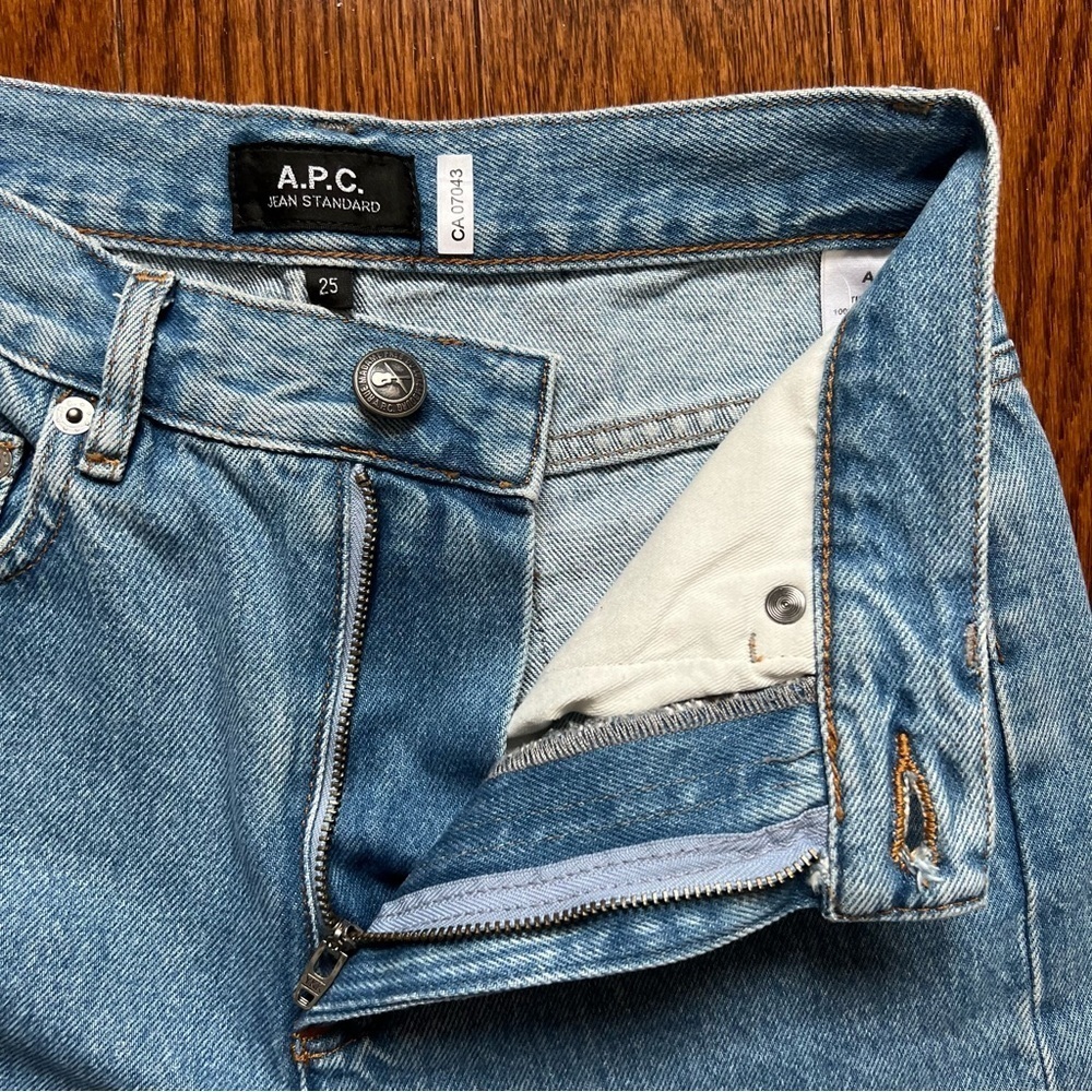 [NWT] APC Jean Standard Blue Clair Slim Straight High Rise Denim Jeans - Sz 25 - Picture 9 of 15